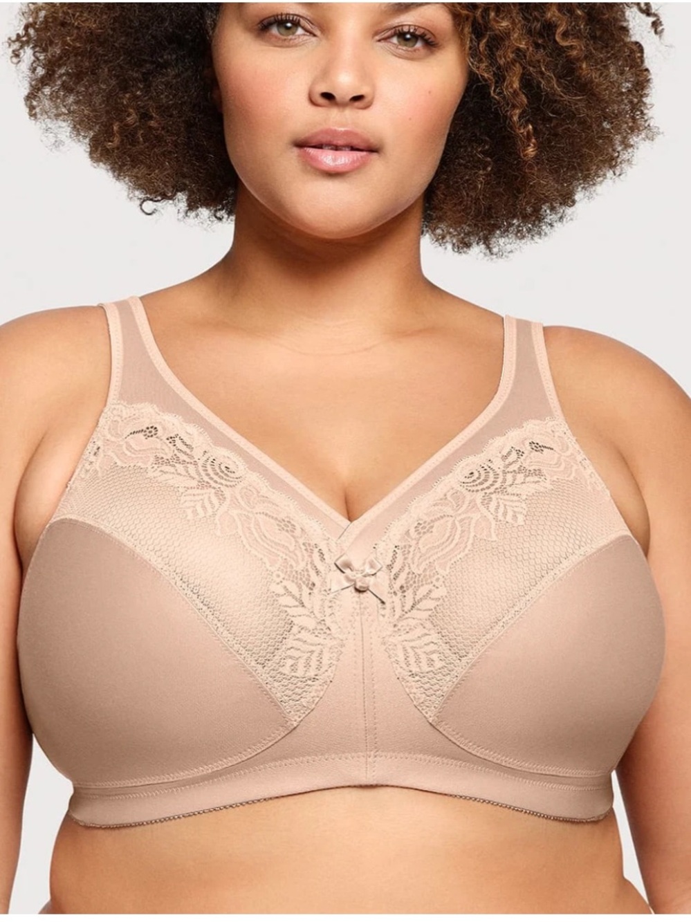 Glamorise Bra 36H US (36G UK) MagicLift Wire Free Minimizer 1003 Nude Beige NWOT - Picture 2 of 11